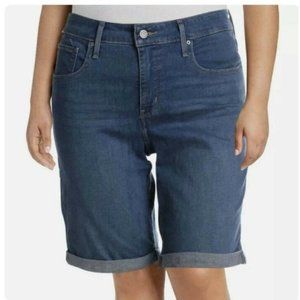 Levi's NWT Royal Rinse (Dark Wash) Shaping Bermuda Shorts, Size 24W